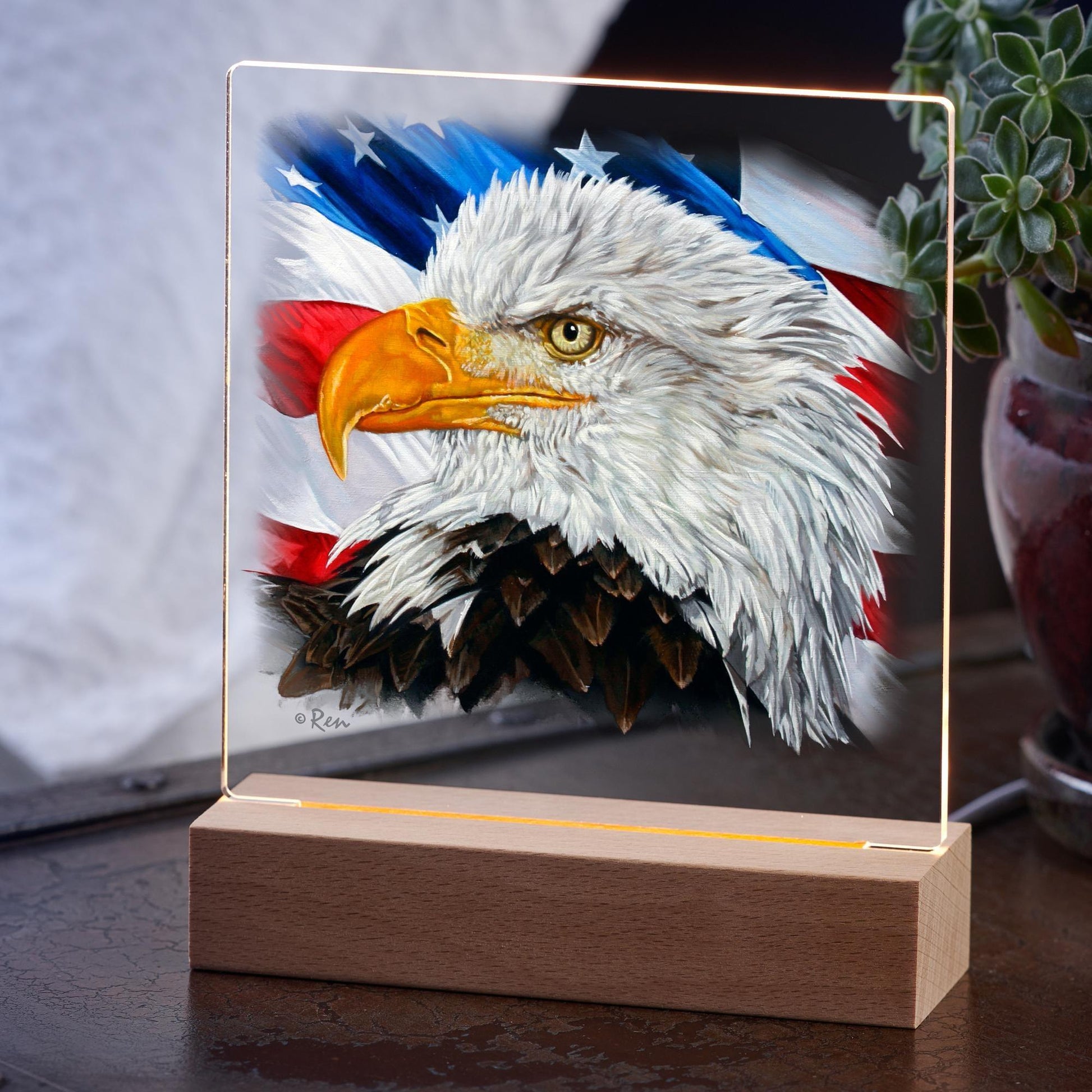 Let Freedom Ring—Bald Eagle Acrylic Night Light - Wild Wings