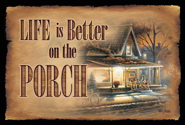 Life is Better on the Porch 8" x 12" Wood Sign - Wild Wings