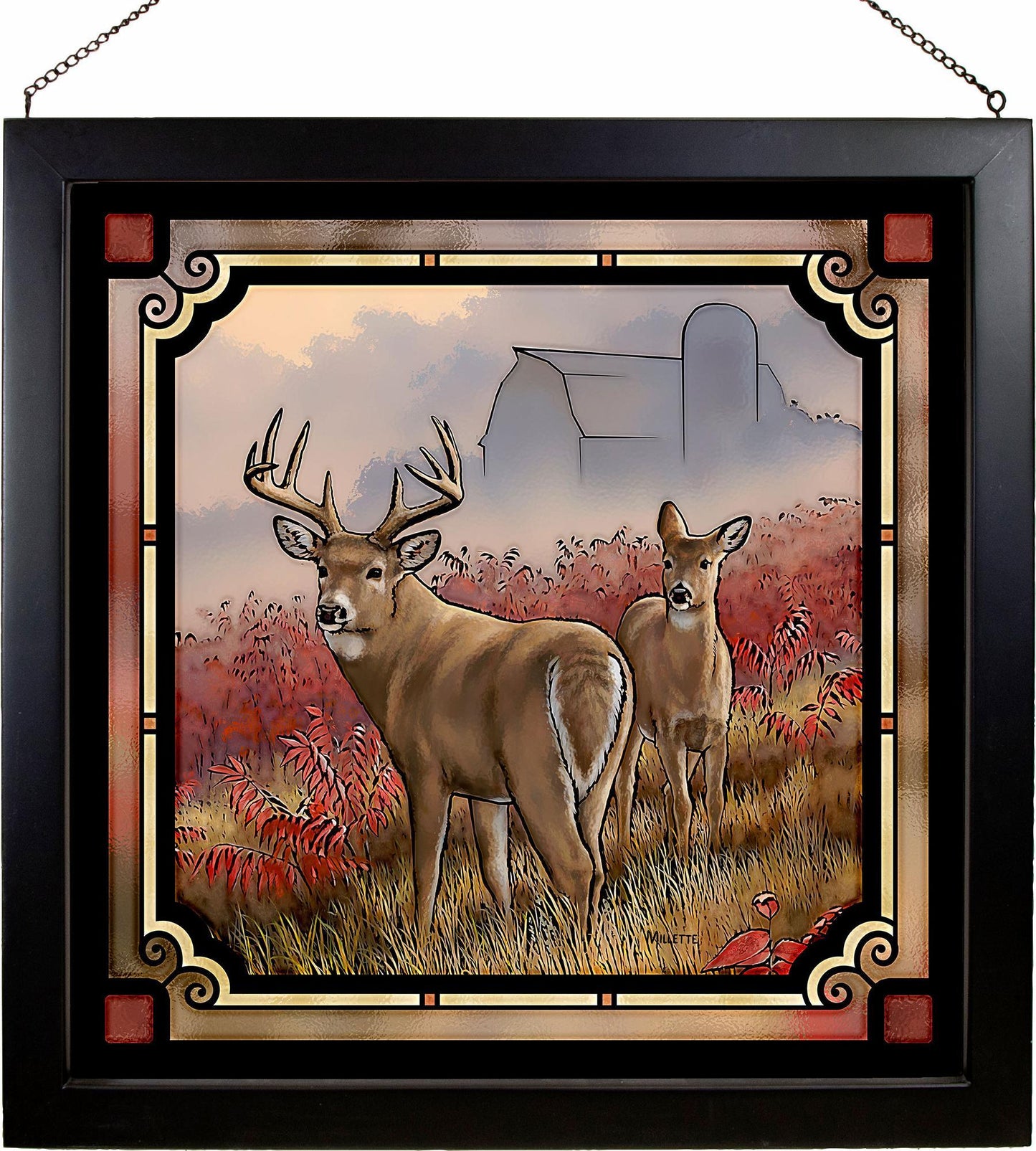 Lifting Fog - Whitetail Deer Stained Glass Art - Wild Wings