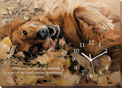 Love of Pets - Golden Retriever Canvas Clock - Wild Wings