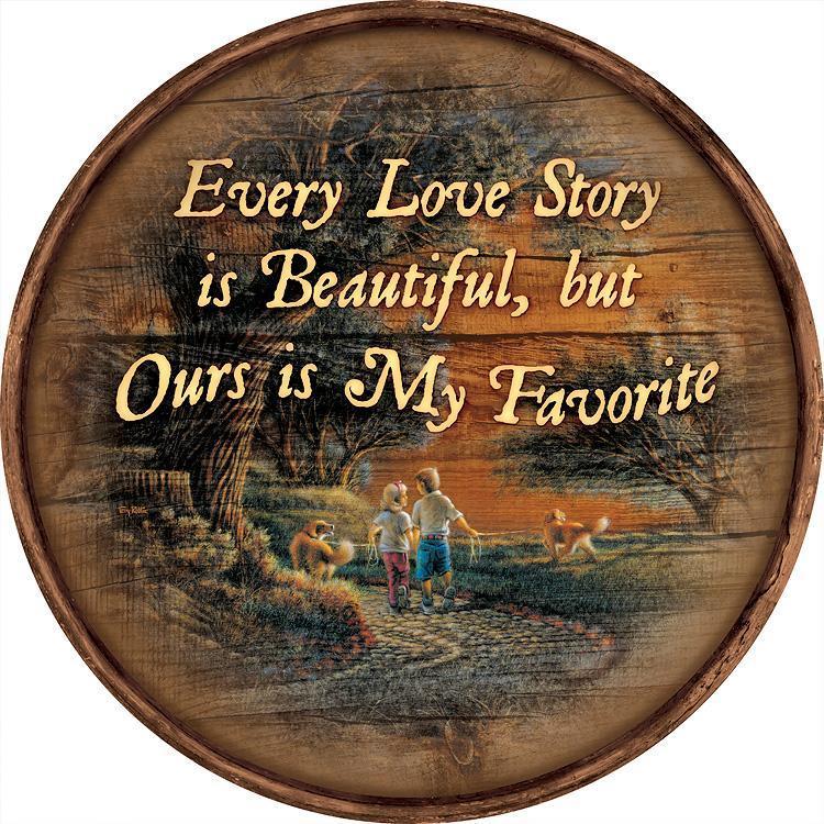Love Story 21" Round Wood Sign Collection - Wild Wings
