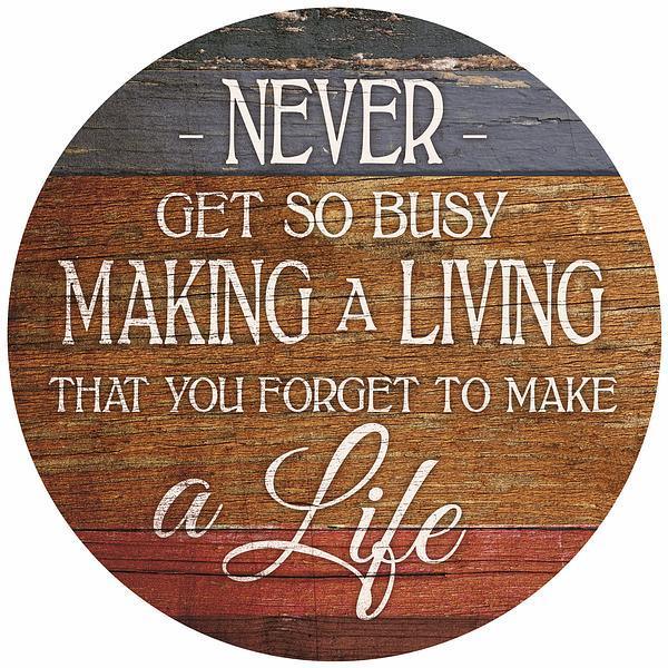 Make a Life 12" Round Wood Sign - Wild Wings