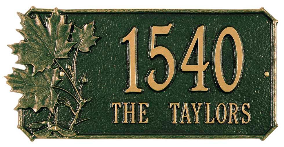 Maple Leaves Address Plaque - Wild Wings