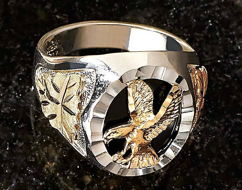 Gold & Silver Eagle Men's Ring - Wild Wings