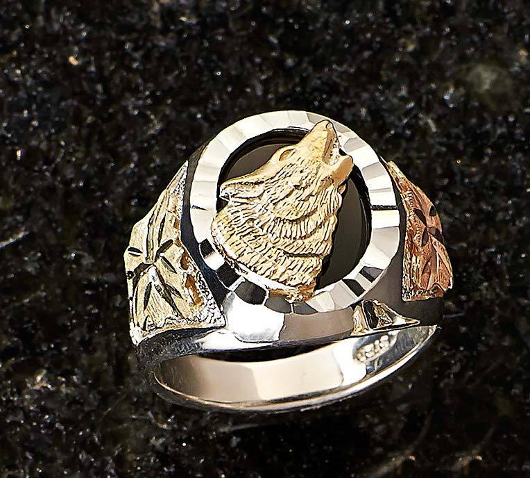 Gold & Silver Wolf Men's Ring - Wild Wings