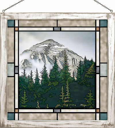 Morning Mist - Mountains II Stained Glass Art - Wild Wings