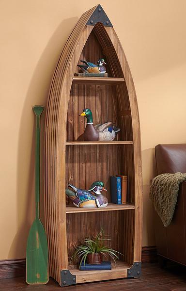 Rustic Canoe Display Shelf - Wild Wings