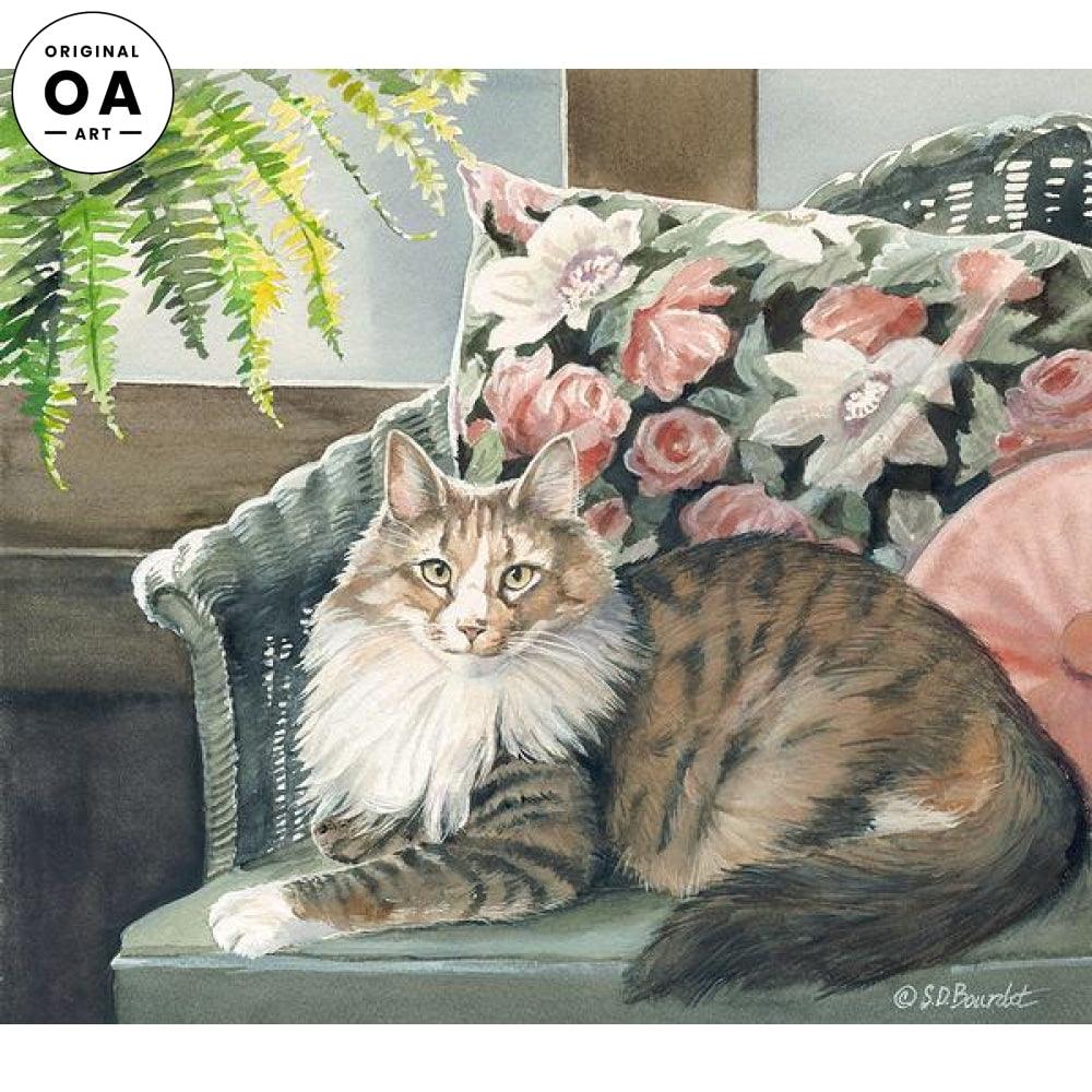 My Chair—Cat Original Watercolor Painting - Wild Wings