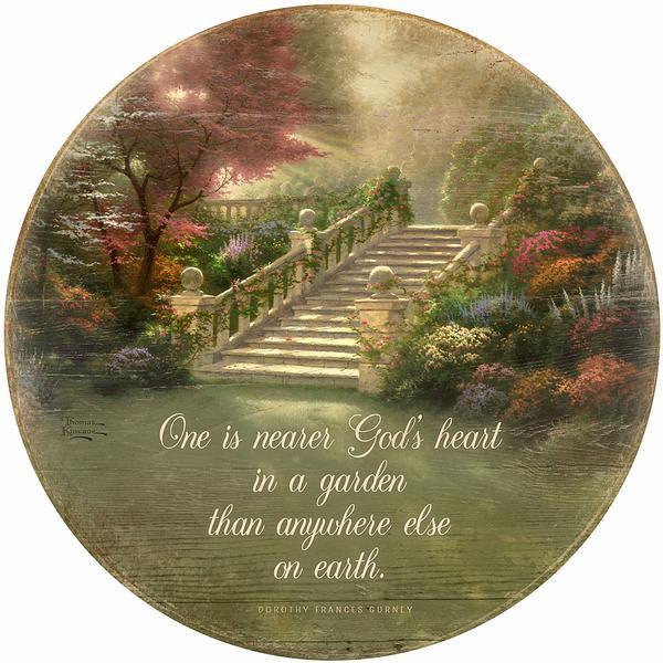 Nearer God's Heart 21" Round Wood Sign - Wild Wings