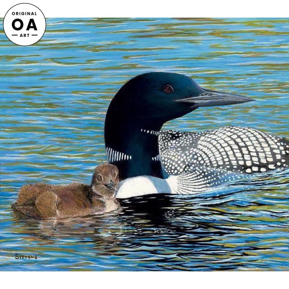 Next Generation—Loon and Chick Original Oil Painting - Wild Wings