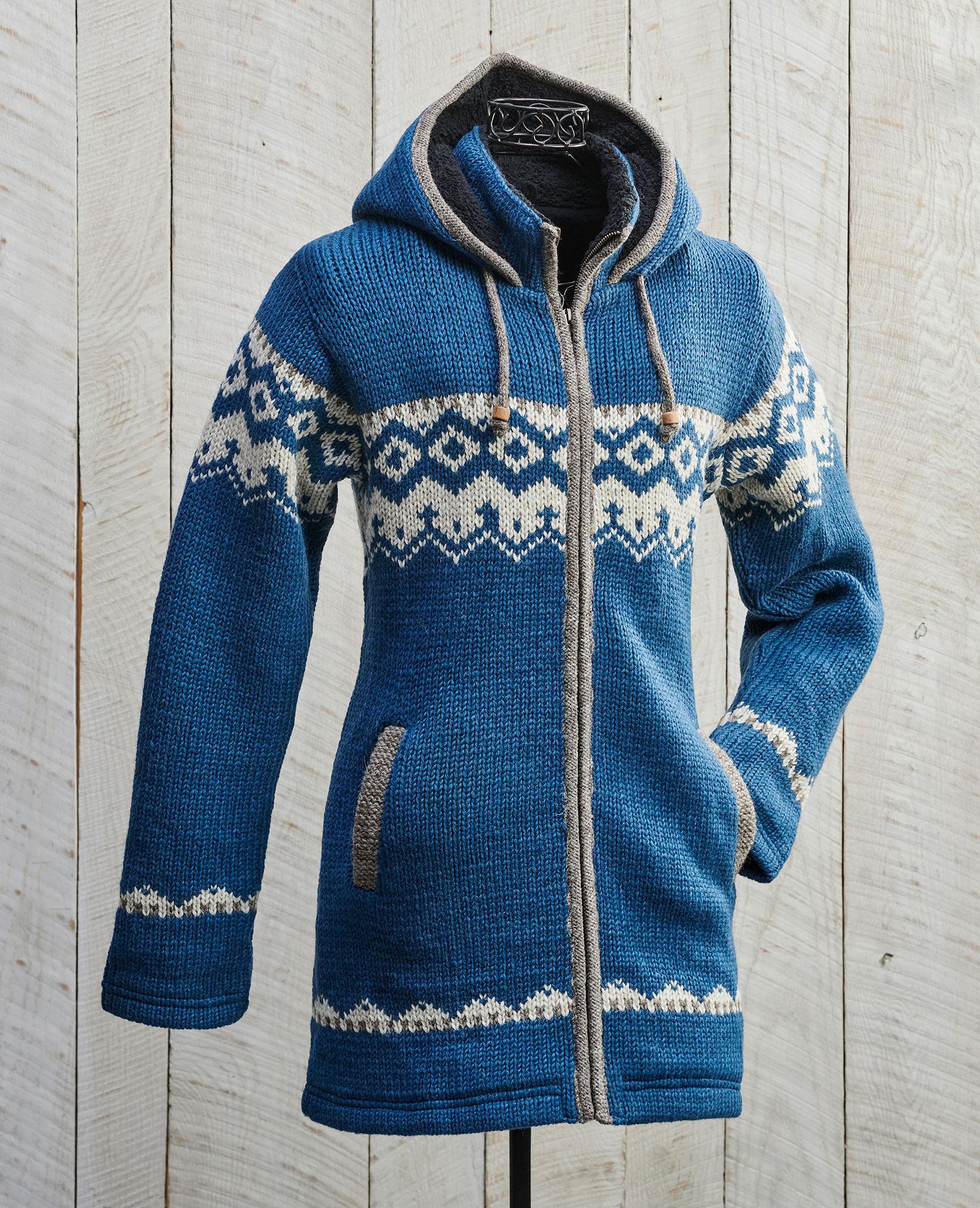 Nordic Blue Sweater Jacket - Wild Wings
