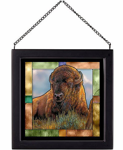 Old Timer—Bison Stained Glass Art - Wild Wings