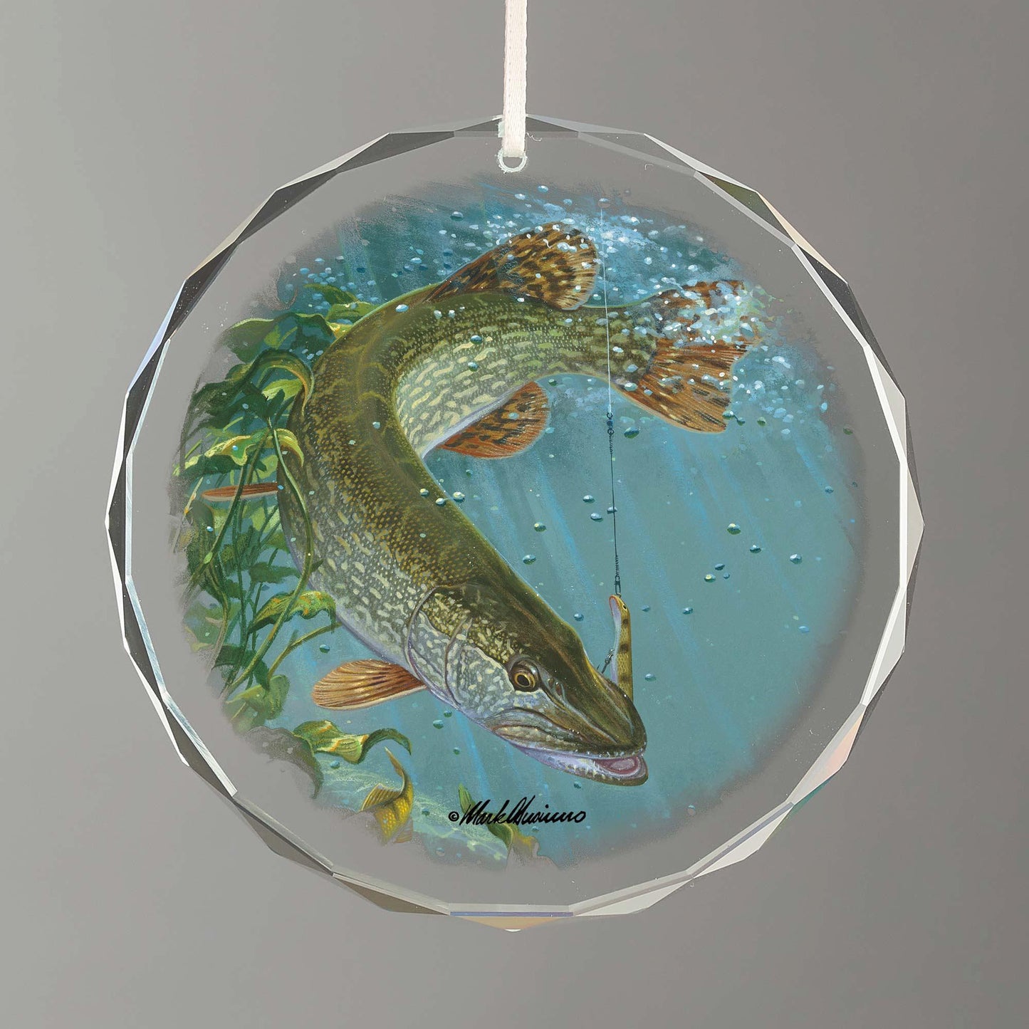 Jerkbait—Northern Pike Round Glass Ornament - Wild Wings