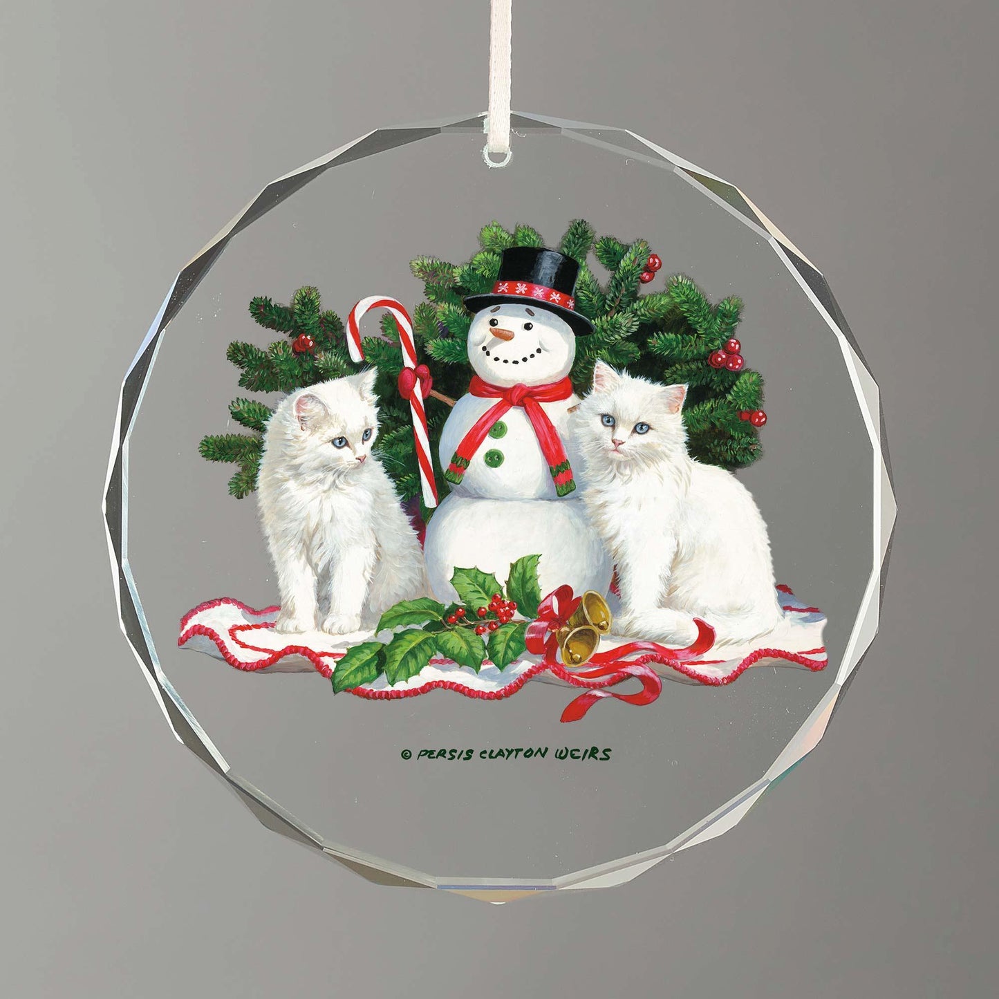 Little Snowmen Round Glass Ornament - Wild Wings