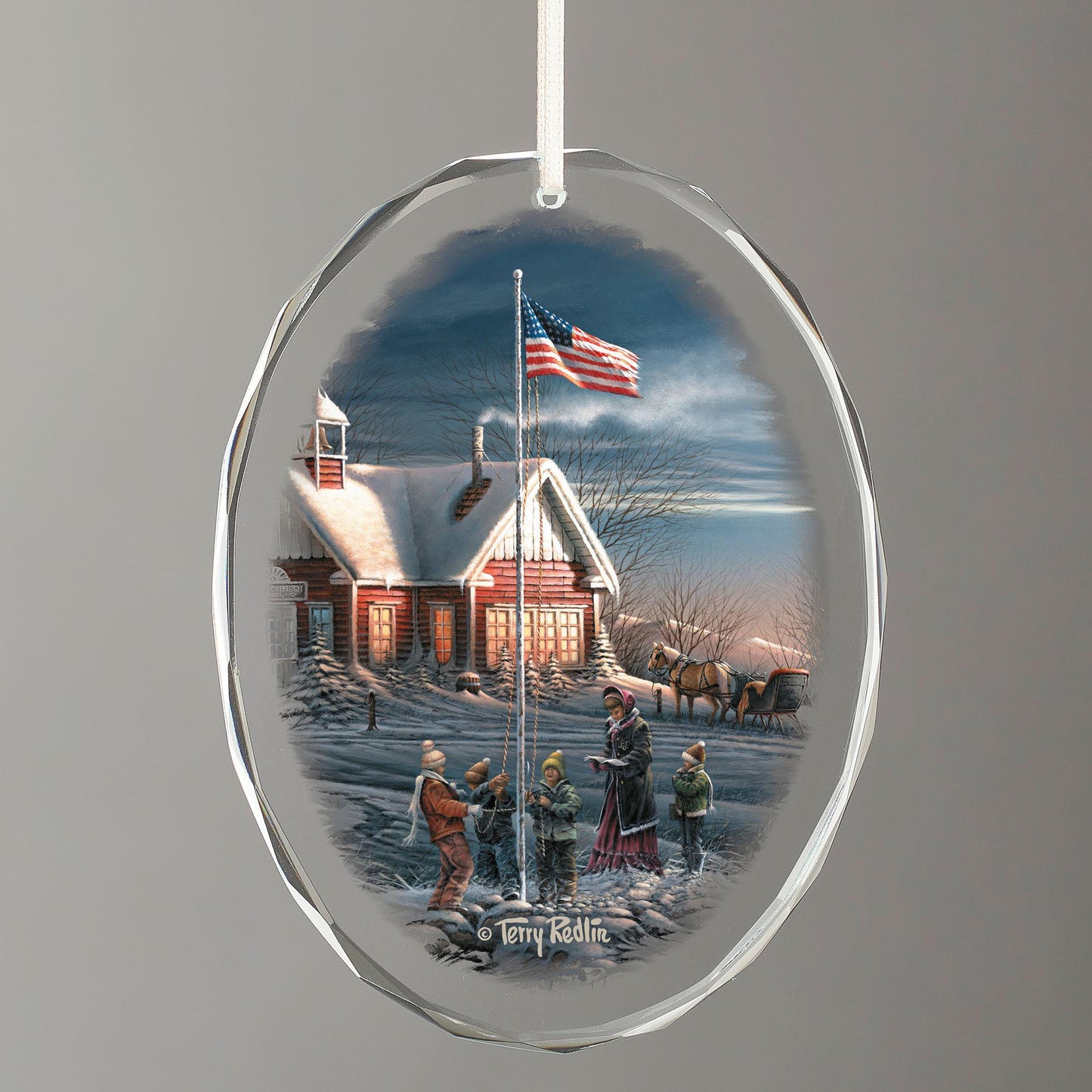 America! America! Oval Glass Ornament - Wild Wings