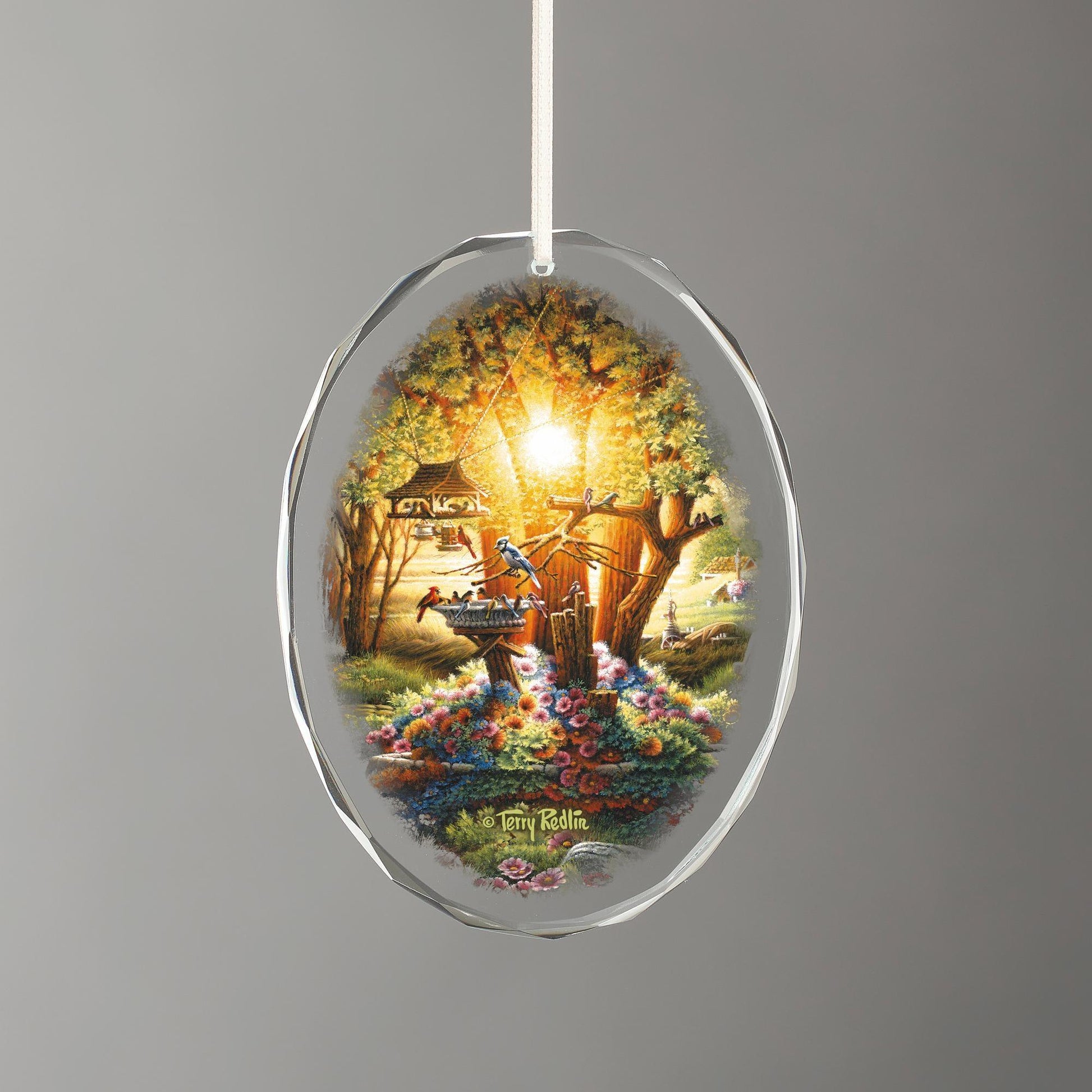 Colours of Spring Oval Glass Ornament - Wild Wings