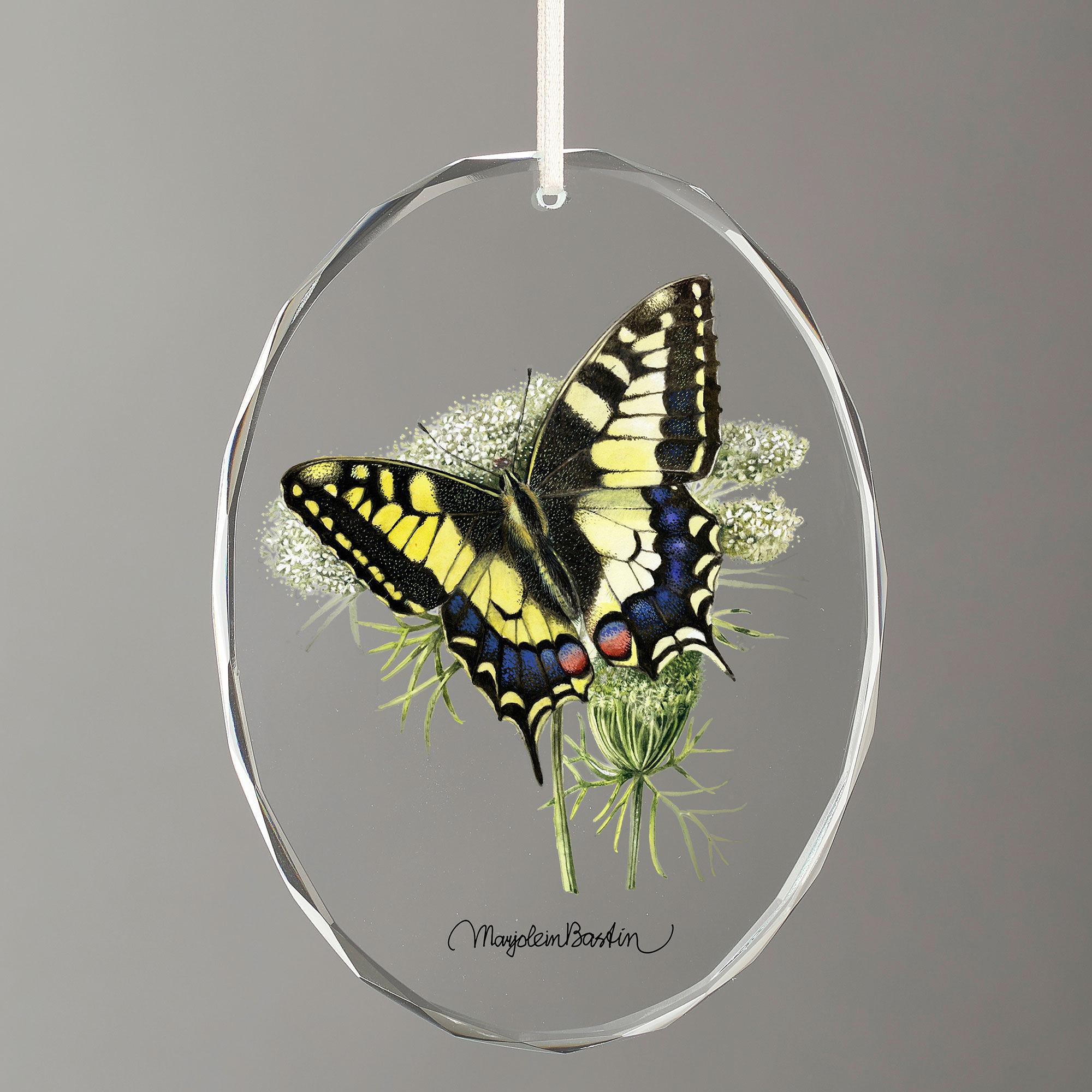 Old World Swallowtail Oval Glass Ornament - Wild Wings