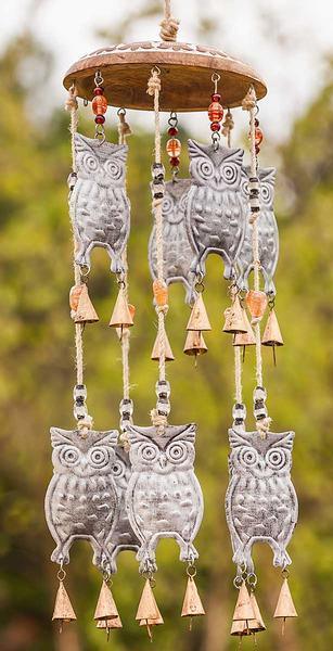 Owl Garden Bells Wind Chime - Wild Wings
