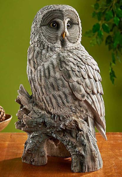 Gray Owl Sculpture - Wild Wings