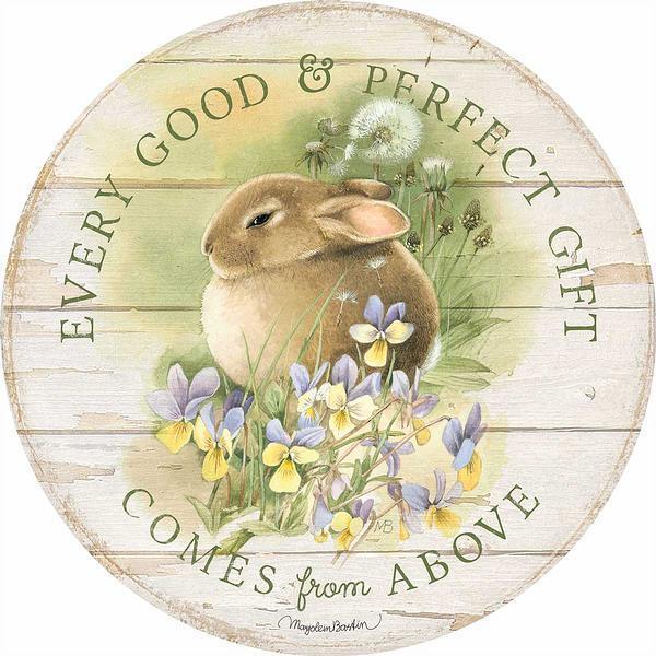 Every Good & Perfect Gift 21" Round Wood Sign - Wild Wings