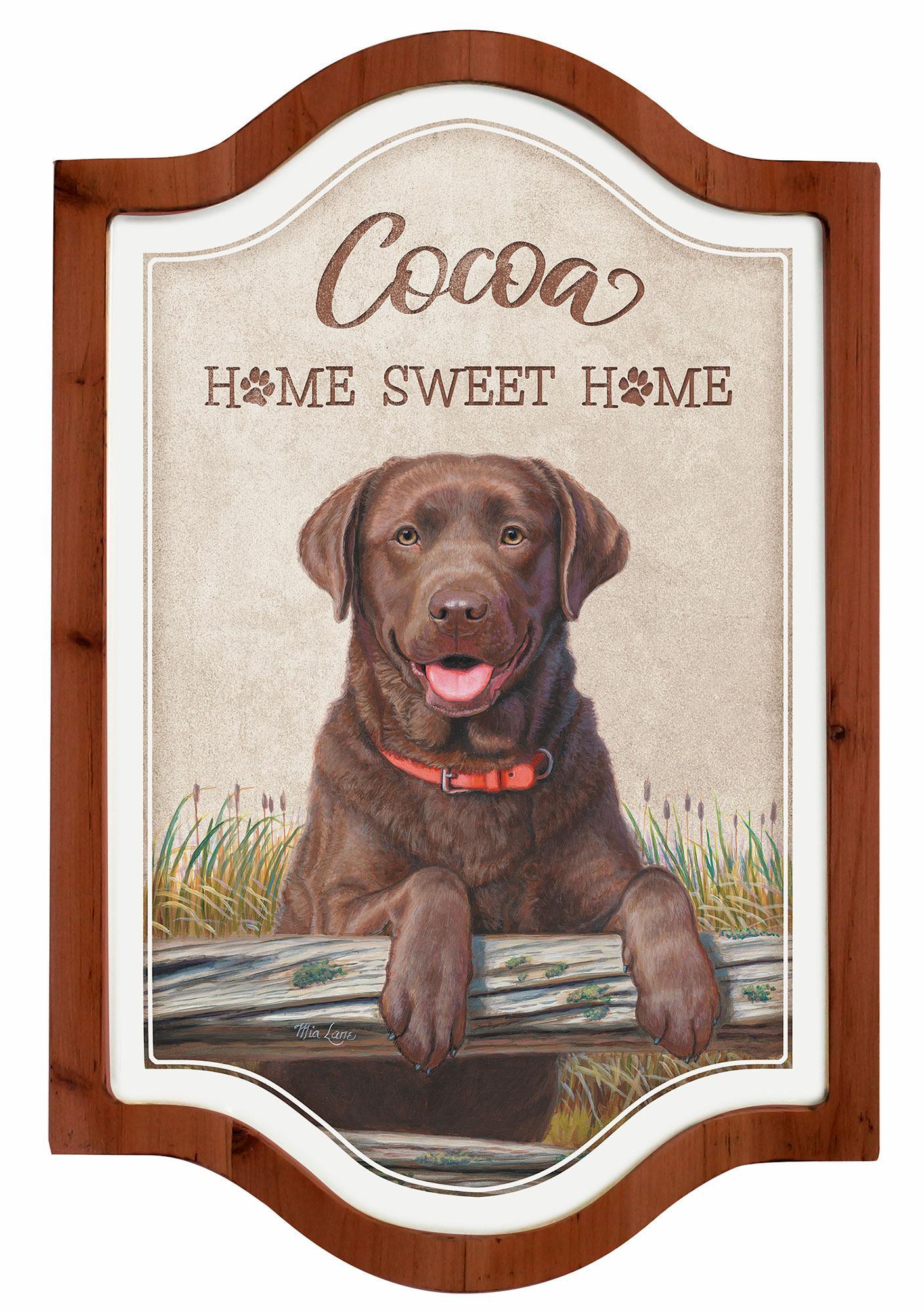 Hope You Like Dogs—Chocolate Lab Vintage Framed Tin Sign - Wild Wings