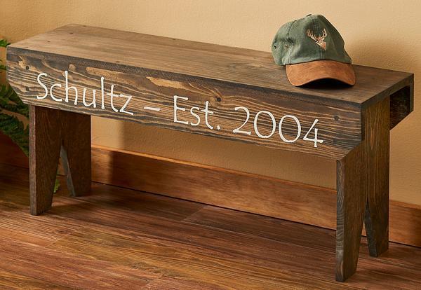 Solid Pine Personalized Wood Bench - Wild Wings