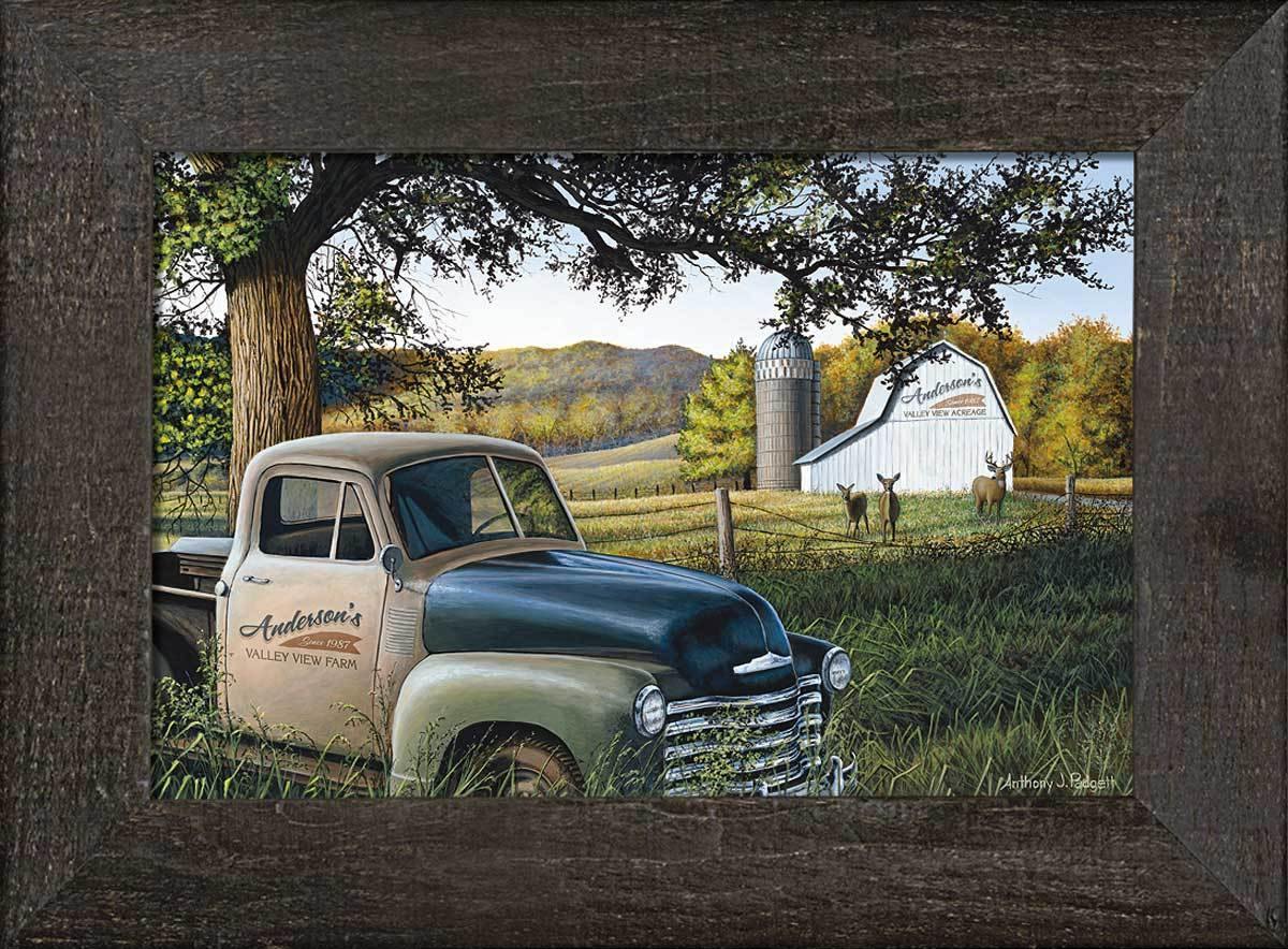 Farm Truck—Whitetail Deer Personalized Framed Canvas - Wild Wings