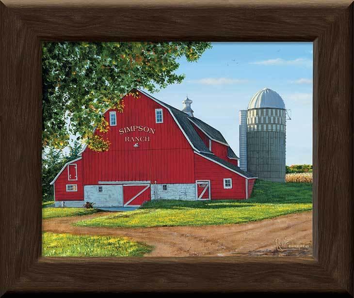 Prairie Red Barn Personalized Framed Canvas - Wild Wings