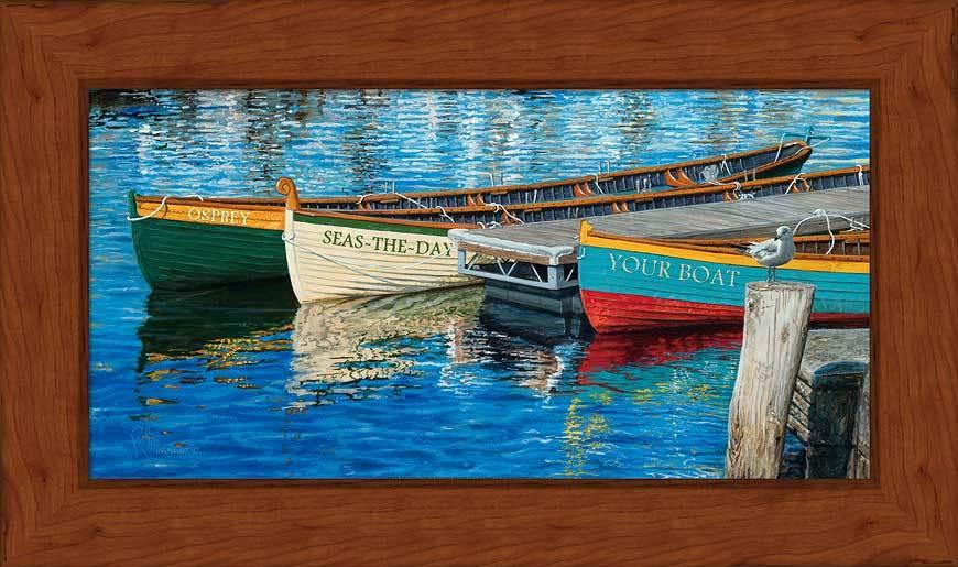 Row, Row, Row—Boats Personalized Framed Canvas - Wild Wings