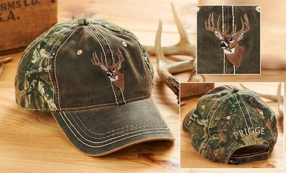 Camo Whitetail Deer Bust Personalized Cap - Wild Wings