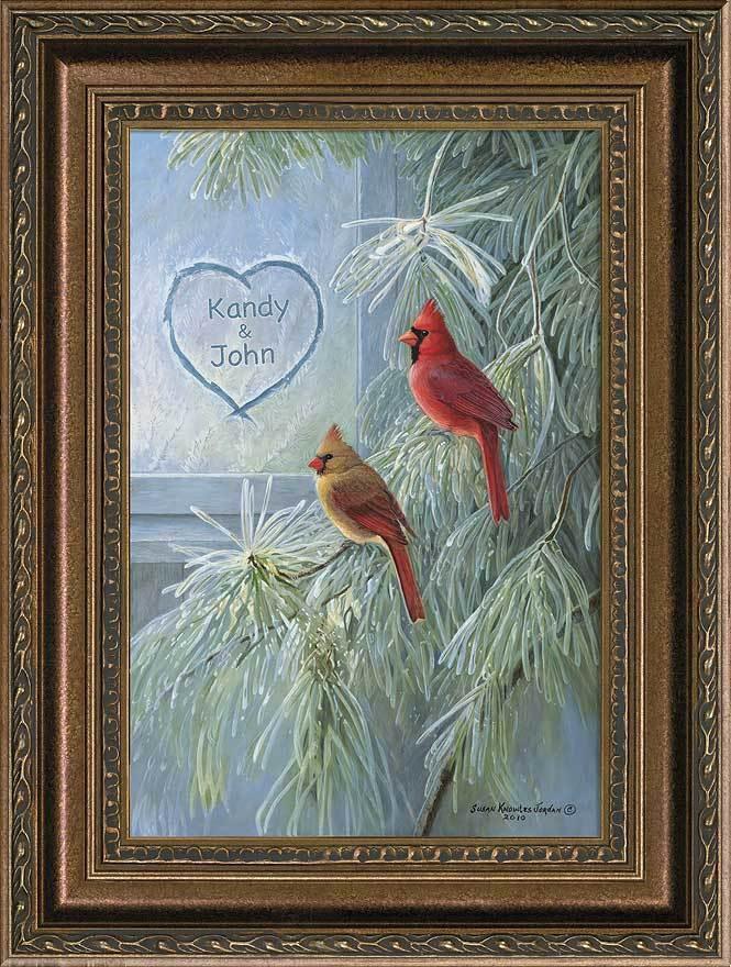 Frozen in Time—Cardinals Personalized Framed Canvas - Wild Wings
