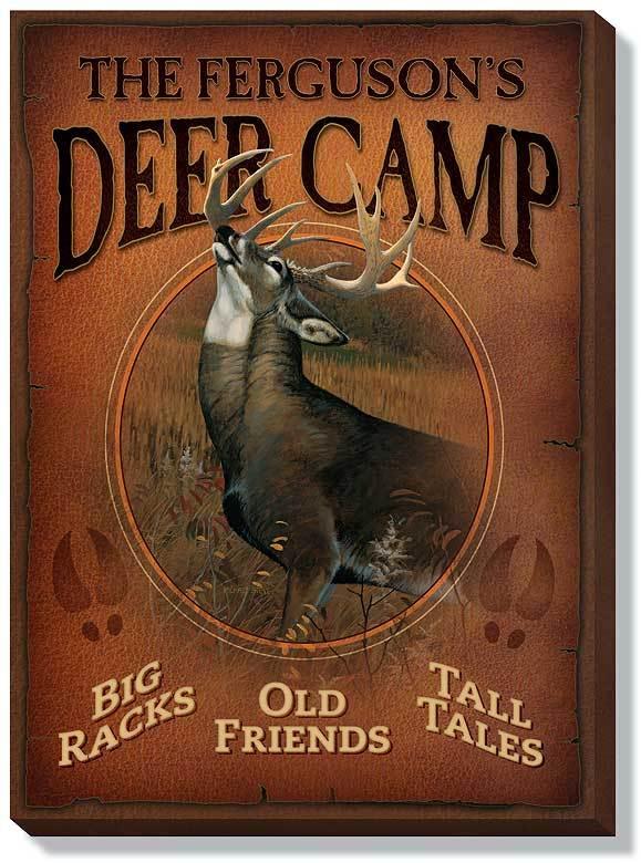 Deer Camp Personalized Wrapped Canvas - Wild Wings