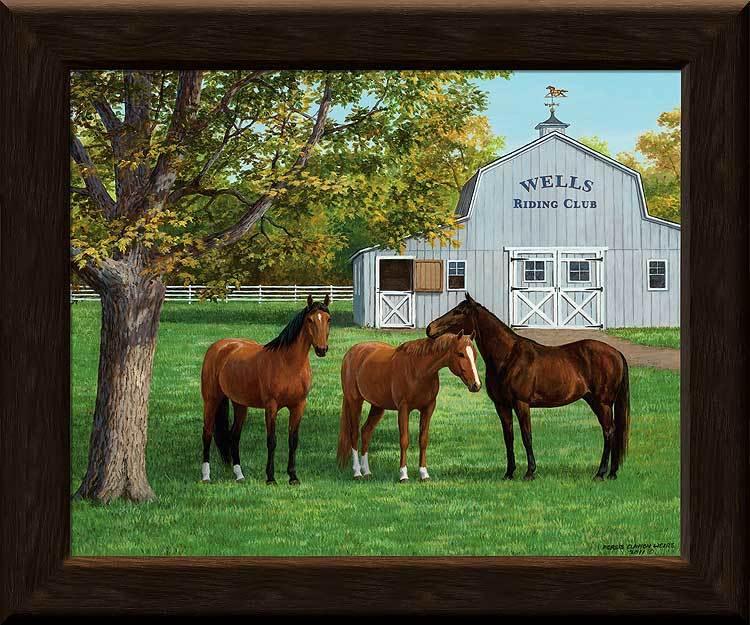 Horse Farm Personalized Framed Canvas - Wild Wings