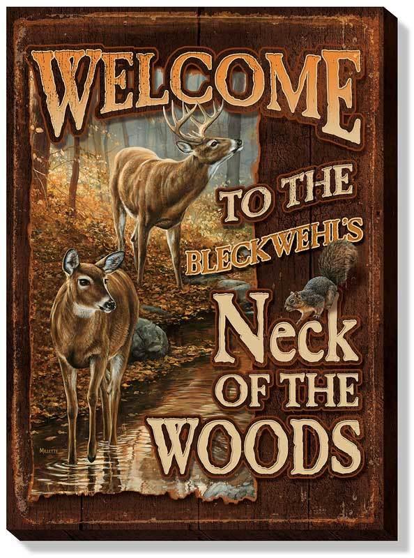 Welcome to Woods Personalized Wrapped Canvas - Wild Wings