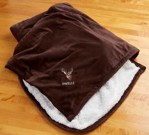 Whitetail Deer Personalized Throw Blanket - Wild Wings