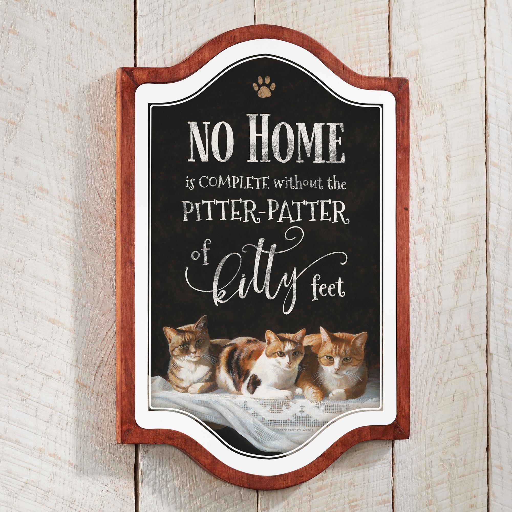 Pitter - Patter of Kitty Feet Vintage Framed Tin Sign - Wild Wings