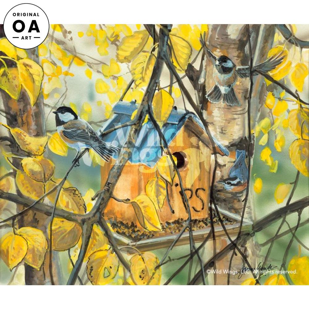 P.S.—Chickadees Original Gouache Painting - Wild Wings