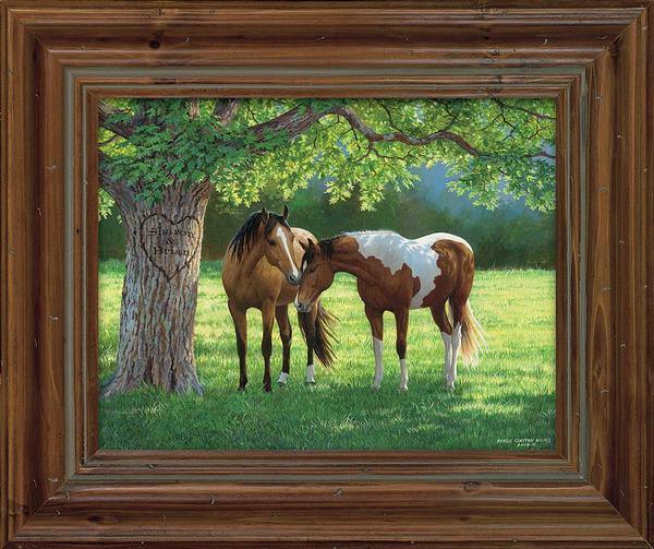 Quiet Moment—Horses Personalized Framed Canvas - Wild Wings