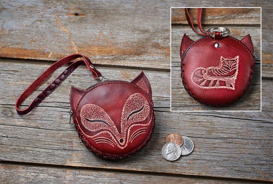 Red Fox Leather Wristlet - Wild Wings