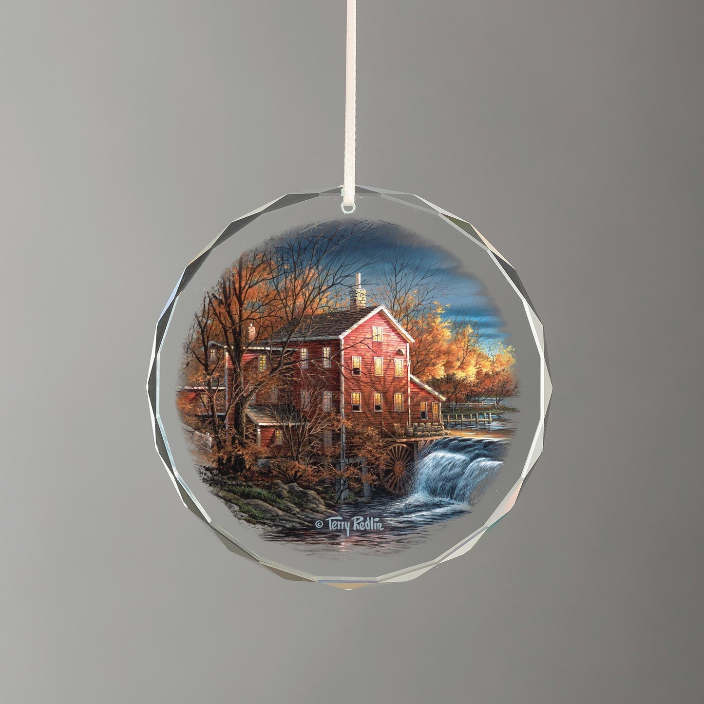 Autumn Afternoon Round Glass Ornament - Wild Wings
