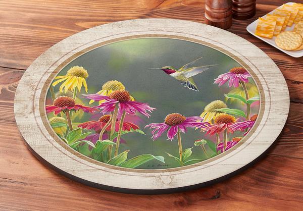 Ruby in Echinacea Lazy Susan Turntable - Wild Wings