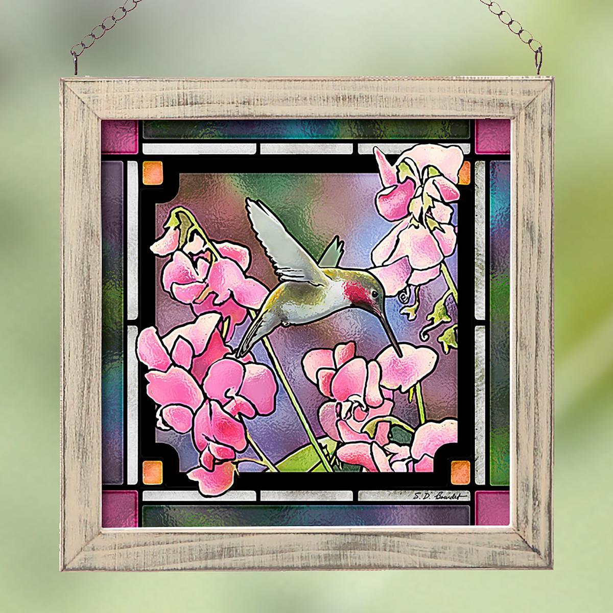 Ruby & Sweet Pea Stained Glass Art - Wild Wings