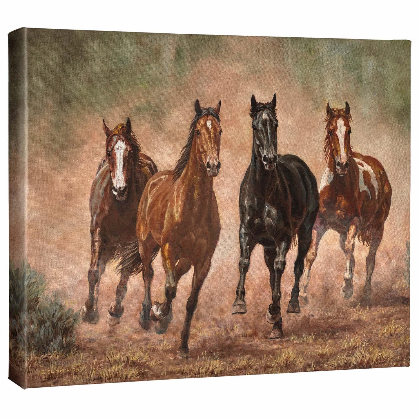Run Time—Horses Gallery Wrapped Canvas - Wild Wings
