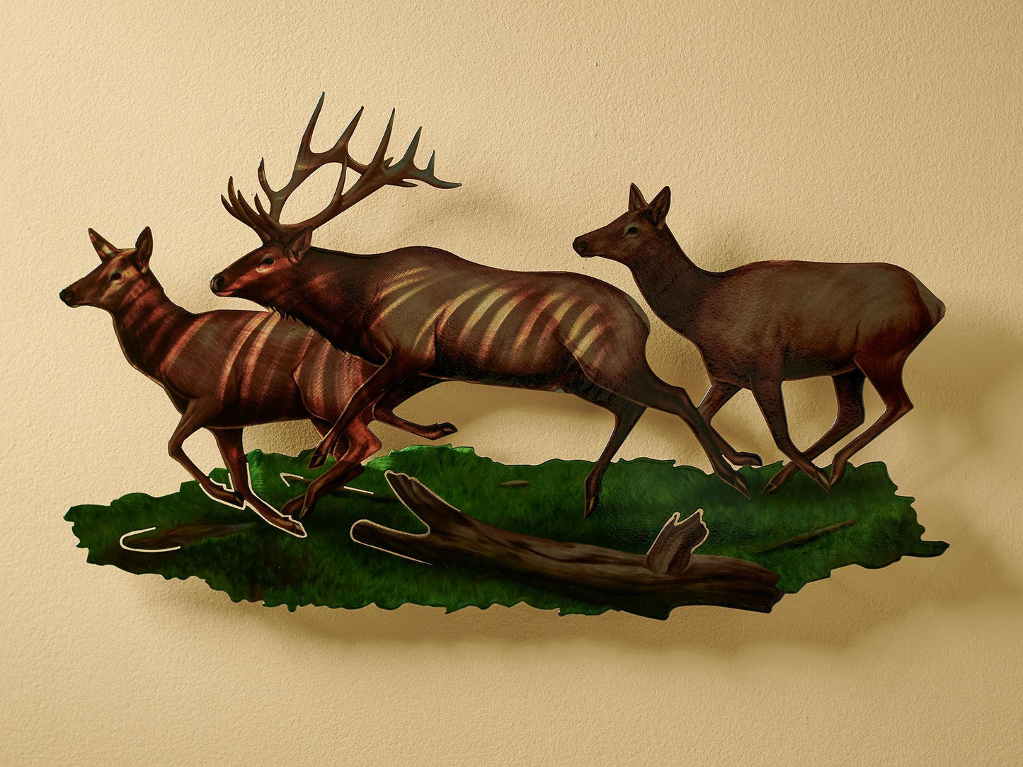 Running Elk Metal Wall Art - Wild Wings
