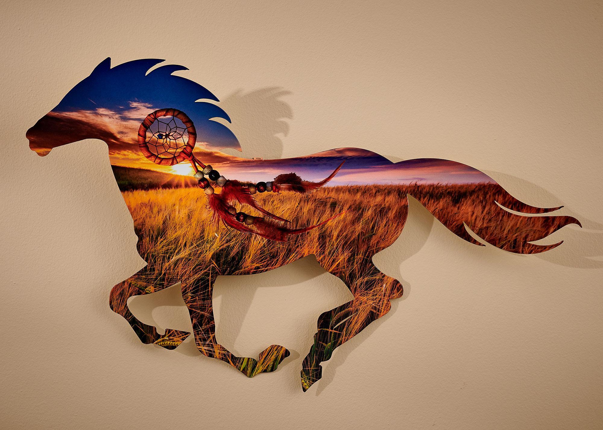 Running Horse Dreamcatcher Metal Wall Art - Wild Wings