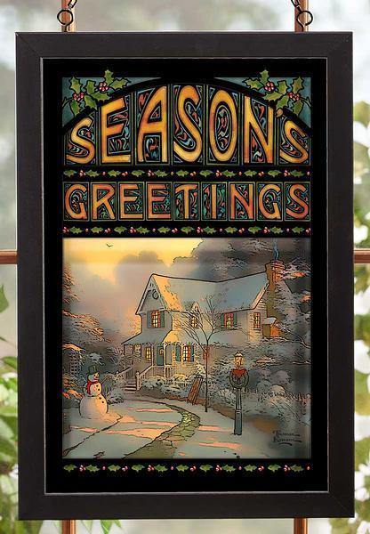 Season's Greetings Stained Glass Art - Wild Wings