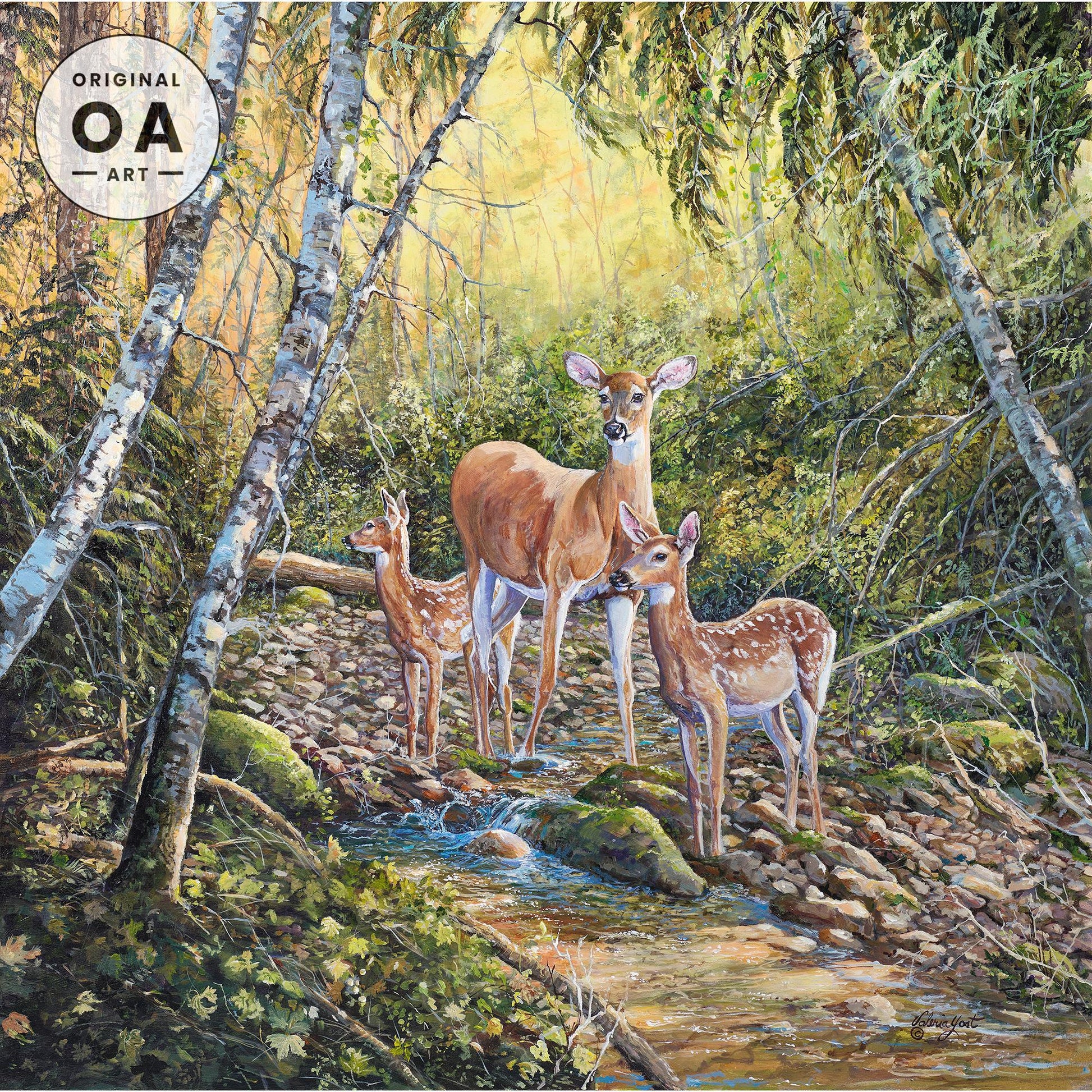 Serenity-Whitetail Deer Original Acrylic Painting - Wild Wings