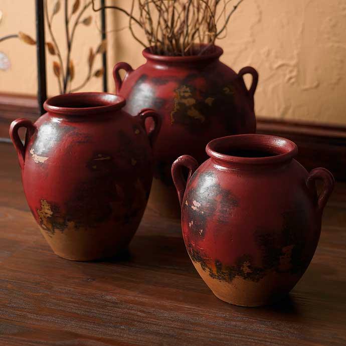 Aged Red Clay Pots (Set&nbsp;of&nbsp;3) - Wild Wings
