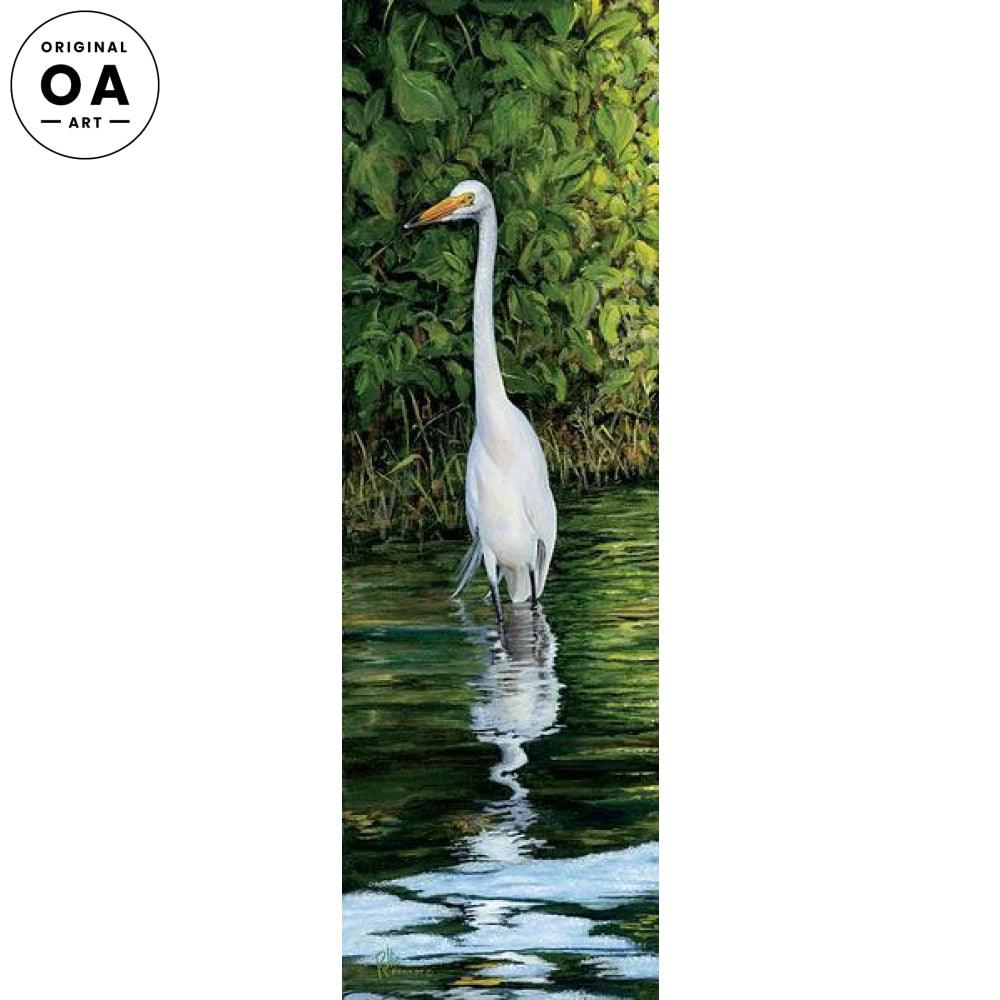 Snacking on Fish—Egret Original Acrylic Painting - Wild Wings