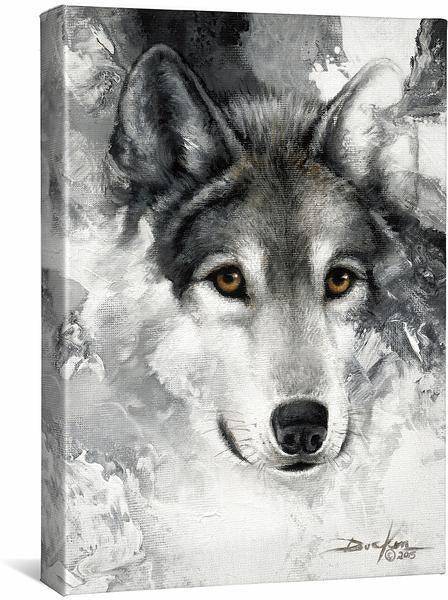 Snow Wolf Gallery Wrapped Canvas - Wild Wings